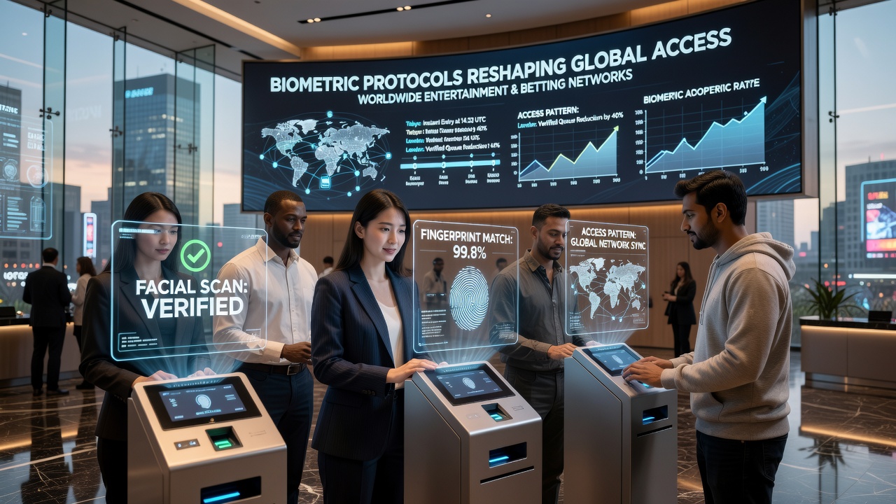Secure biometric login process illustrated on tablet and smartphone screens for betting platforms
