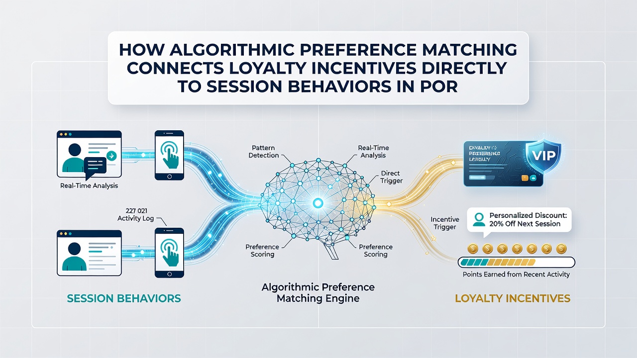 Data visualization dashboard displaying connections between user session patterns and personalized loyalty incentives on a tablet device