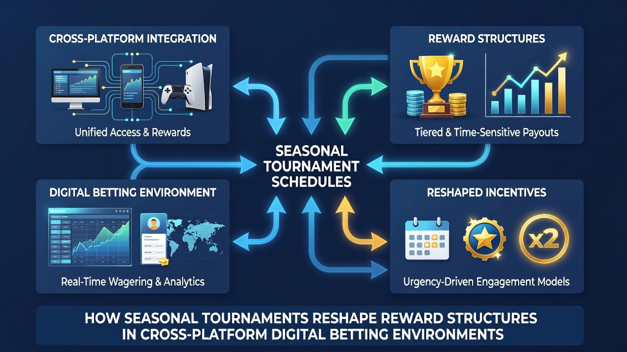 Analytics dashboard showing cross-platform reward flows during seasonal betting tournaments