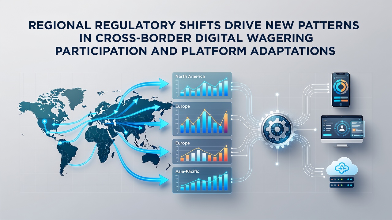 Map showing regulatory zones and digital wagering traffic patterns across continents in 2026